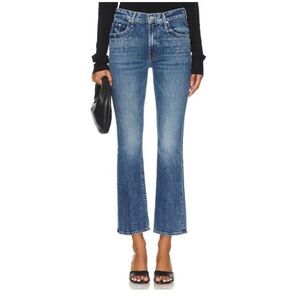 Mother The Insider Flood in Metal Magic Studded Ankle Crop Bootcut Jeans 25